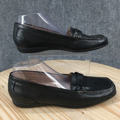 TR by Trotters Shoes Womens 11W Casual Slip On Moc Loafers Flats T1474-001 Black