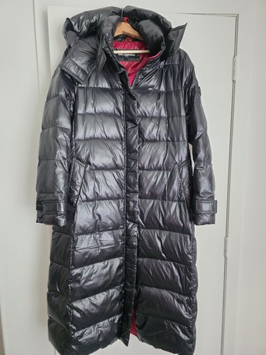 Karl Lagerfeld Paris Damen glänzende schwarze warme Steppjacke Gr: XL
