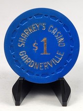 SHARKEY'S CASINO CHIP $1.00 GARDNERVILLE NEVADA - CR #22 RATED H ($30-$39) 1971