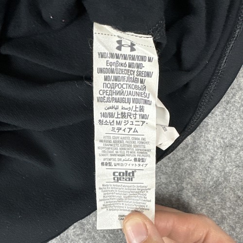 Under Armour Shirt Youth Med Black Compression Fitted ColdGear Long Sleeve - Picture 7 of 8