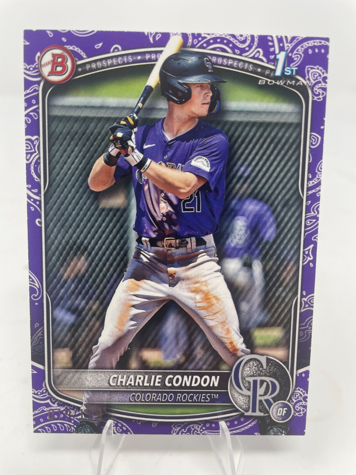 2025 Bowman Charlie Condon #BP-75 Prospects Purple Pattern /199