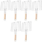 6 pcs Barbecue Grill Basket Barbecue Fish Grilling Accessory Roast Fish Steak
