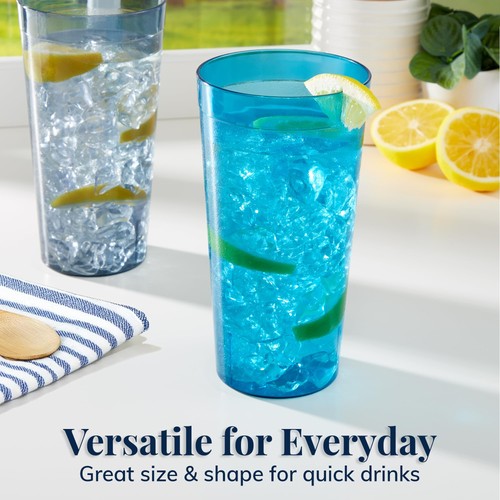 Vasos reutilizables de plástico para café (juego de 12) tazas de té helado de 32 onzas, costeros |... - Imagen 5 de 8