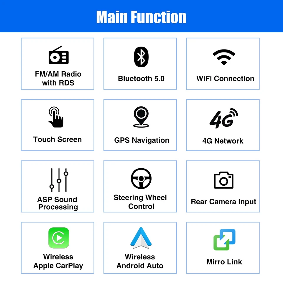 7" Android 15 6+128GB Car Stereo Radio 4G NET Apple CarPlay Bluetooth SWC+Camera - Image 3 of 4