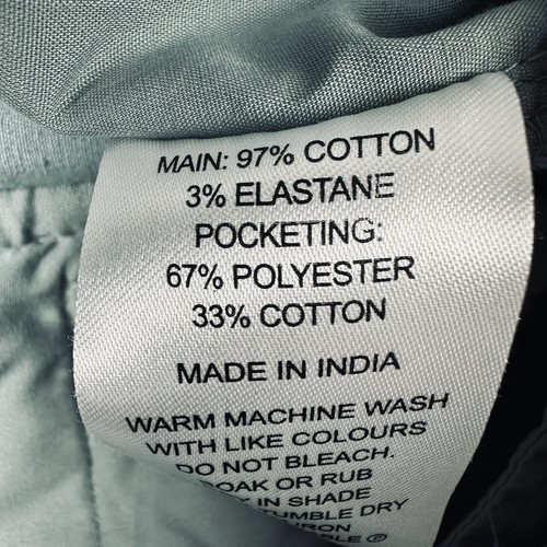 Pantalones Cortos Chinos Maddox Para Hombres Talla 38 Verde Salvia Cremallera Mosca Elástico Algodón Sarga Cremallera Mosca - Imagen 6 de 8