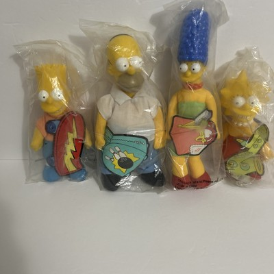 #ad The Simpsons 1990 Burger King Plush Dolls Complete Set of 4 Sealed $50.00