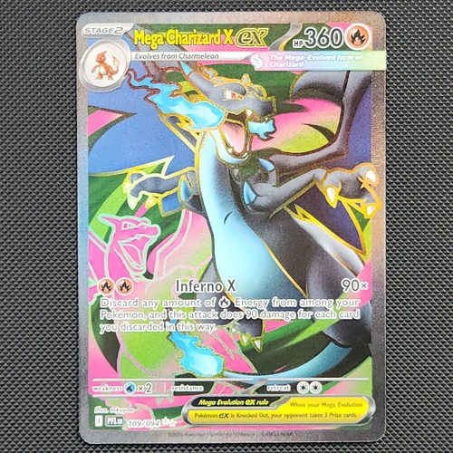 Mega Charizard X EX 109/094 SR Full Art Pokemon English Phantasmal Flames PFL EN - Picture 1 of 10