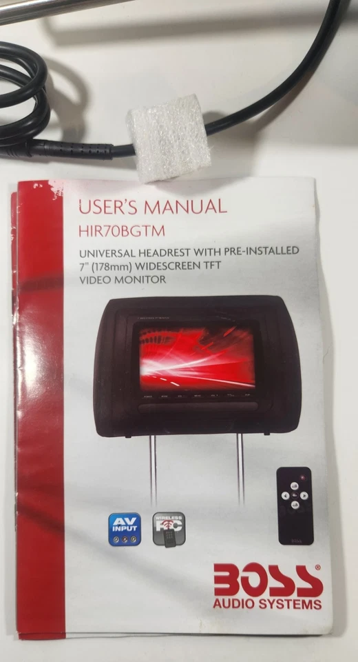 BOSS AUDIO SYSTEMS UNIVERSAL HEADREST 7" WIDESCREEN MONITOR & REMOTE - Image 2 of 4