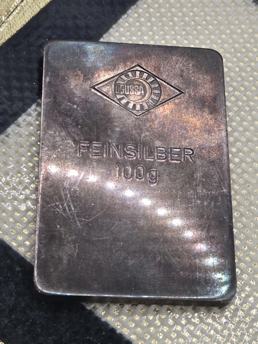 Bar .999 Fineness Silver Bullion Rounds 100 g Precious Metal