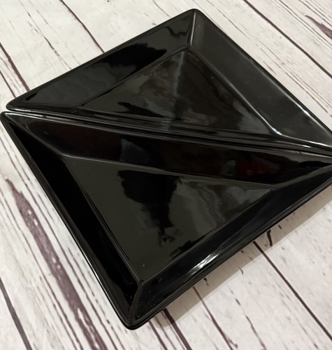 Pampered Chef Simple Additions Black Ceramic Triangle Serve Tray X 2 - Picture 2 of 8