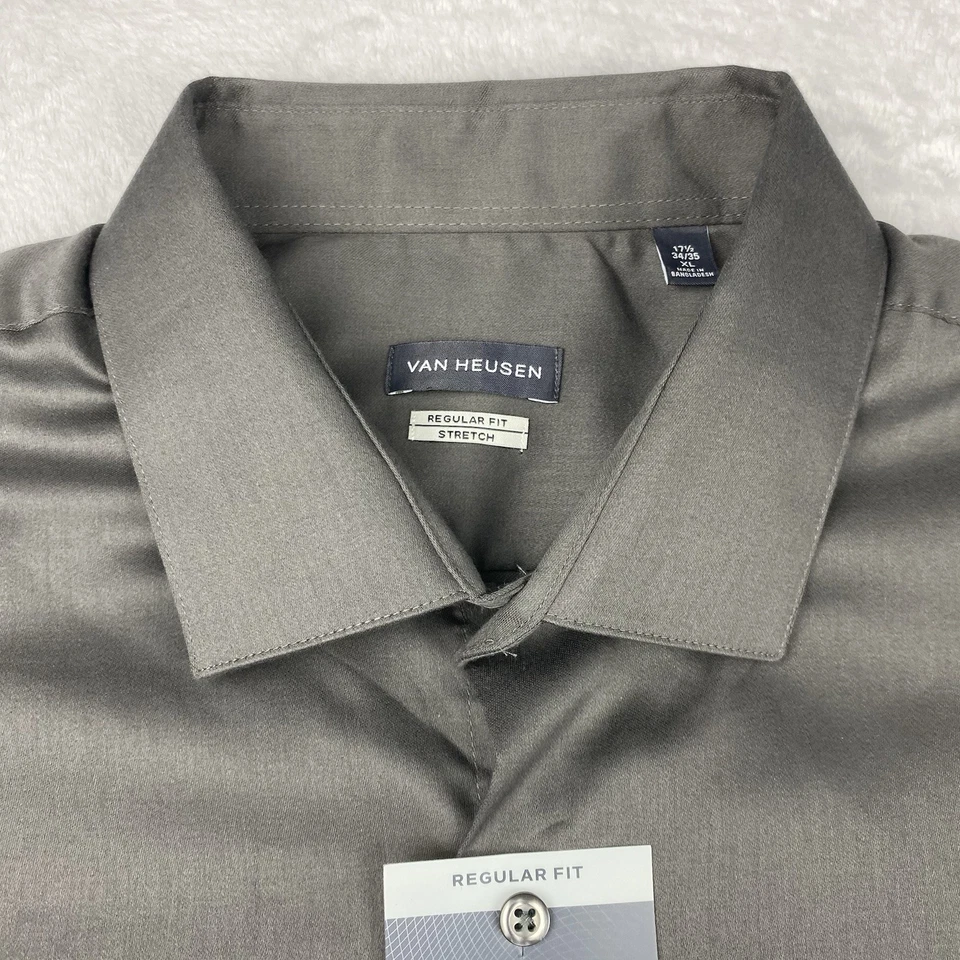 Camisa de vestir Van Heusen para hombre 17-17,5/34-35 Storm ajuste regular elástica ¡Nueva con etiquetas! Foto 3 de 4