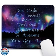 Knseva Inspirational Quotes and Aurora Borealis Mouse Pad 9.5"x 7.9", Reinfor