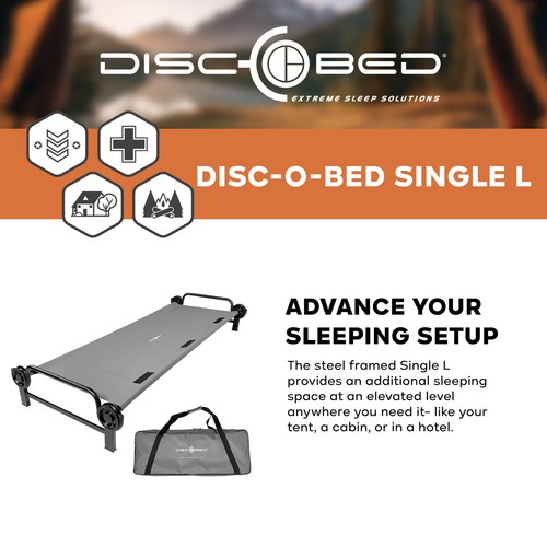 Disc-O-Bed modulares tragbares Einzelbett für drinnen und draußen, grau (offene Box) - Bild 2 von 12