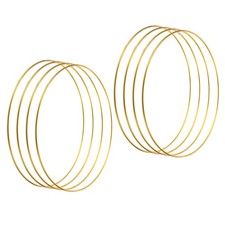 8 Inch Dream Catcher Rings, 8 Pcs Macrame Wreath Floral Round Ring Hoop, Gold