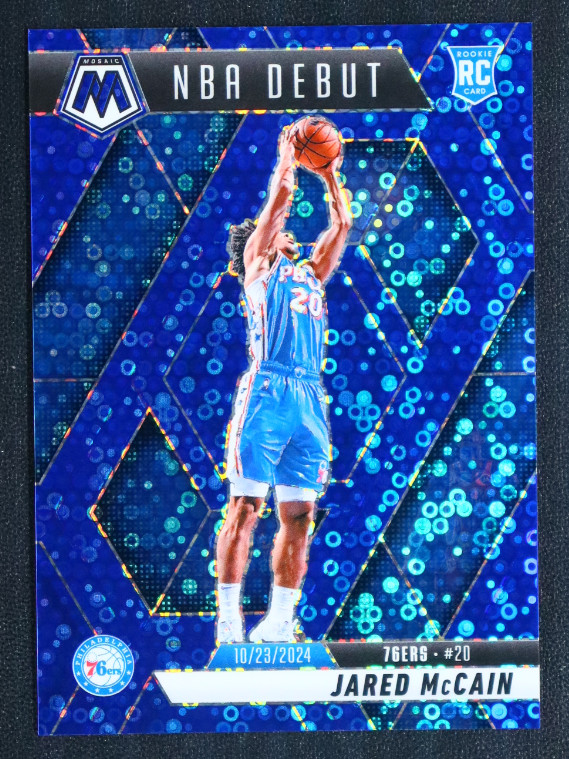 Jared McCain 2024-25 Panini Mosaic 06/85 Blue Disco NBA Debut RC #263