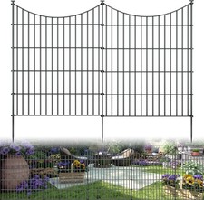 10 Panels Garden Fence Dog Fence Outdoor Yard 32in H x 23.6ft L Rustproof Metal