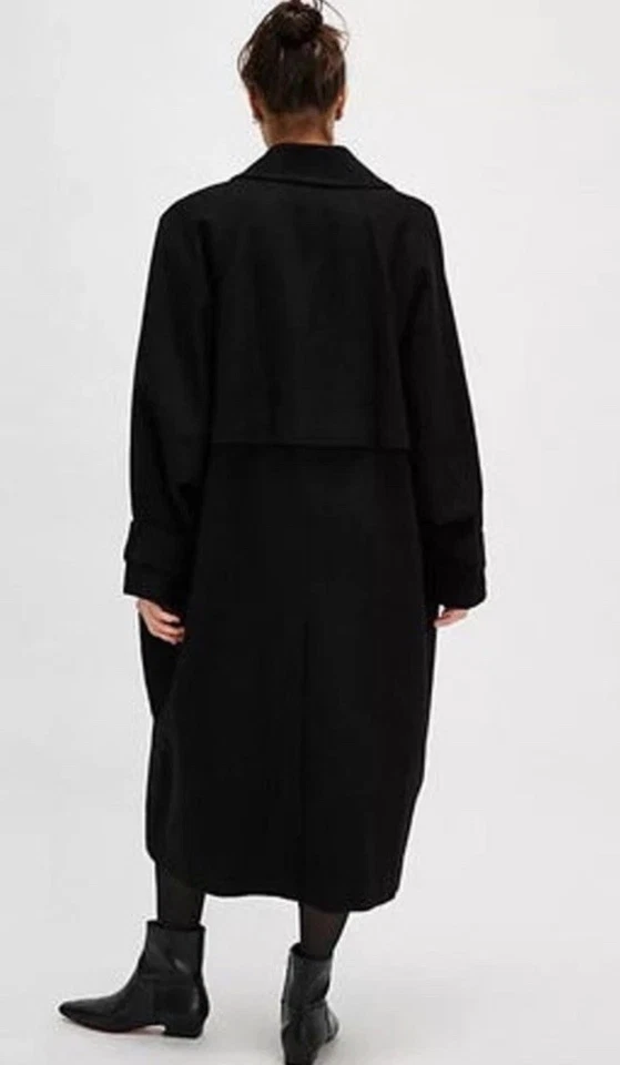 Free People Need It Trench 豹纹可拆卸人造毛皮领纽扣黑色 M 全新带标签 — 第 2/4 张图片