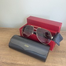 Cartier CT00110 Gold Trim Aviator Pilot Sunglasses Unisex Color 005