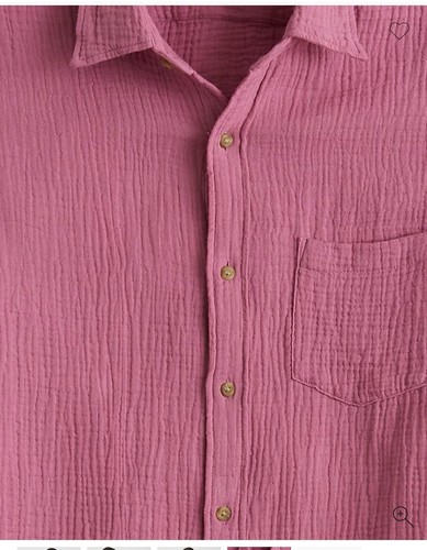J. Crew Men's  Short-sleeve gauze shirt Sz Large in Faded Wine NWT MSRP:$89 - Picture 2 of 7