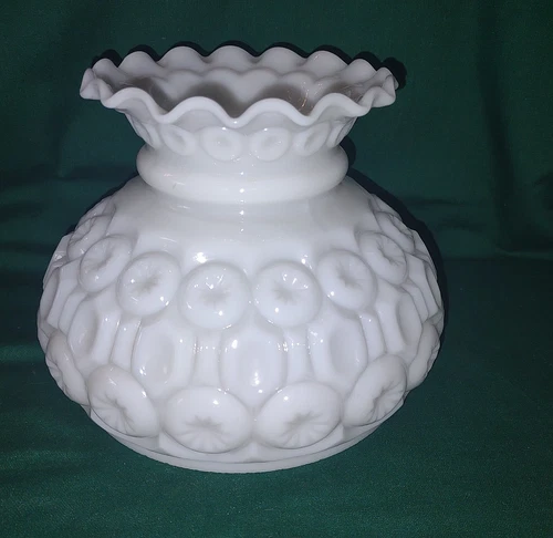Vtg LE Smith Milk Glass Moon & Star Lamp Shade 7" Fitter/6" tall