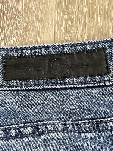 Luisa Cerano Medium Wash dunkle Seitenstreifen gerades Bein Jeans Stretch Größe US 8 - Bild 15 von 16