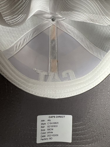 NUOVO - Cappello camionista attrezzatura gatto Caterpillar SnapBack grigio giallo bianco - Foto 4 di 4
