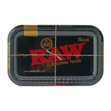 RAW Metal Rolling Tray Classic Black & Gold - 11'' x 7''