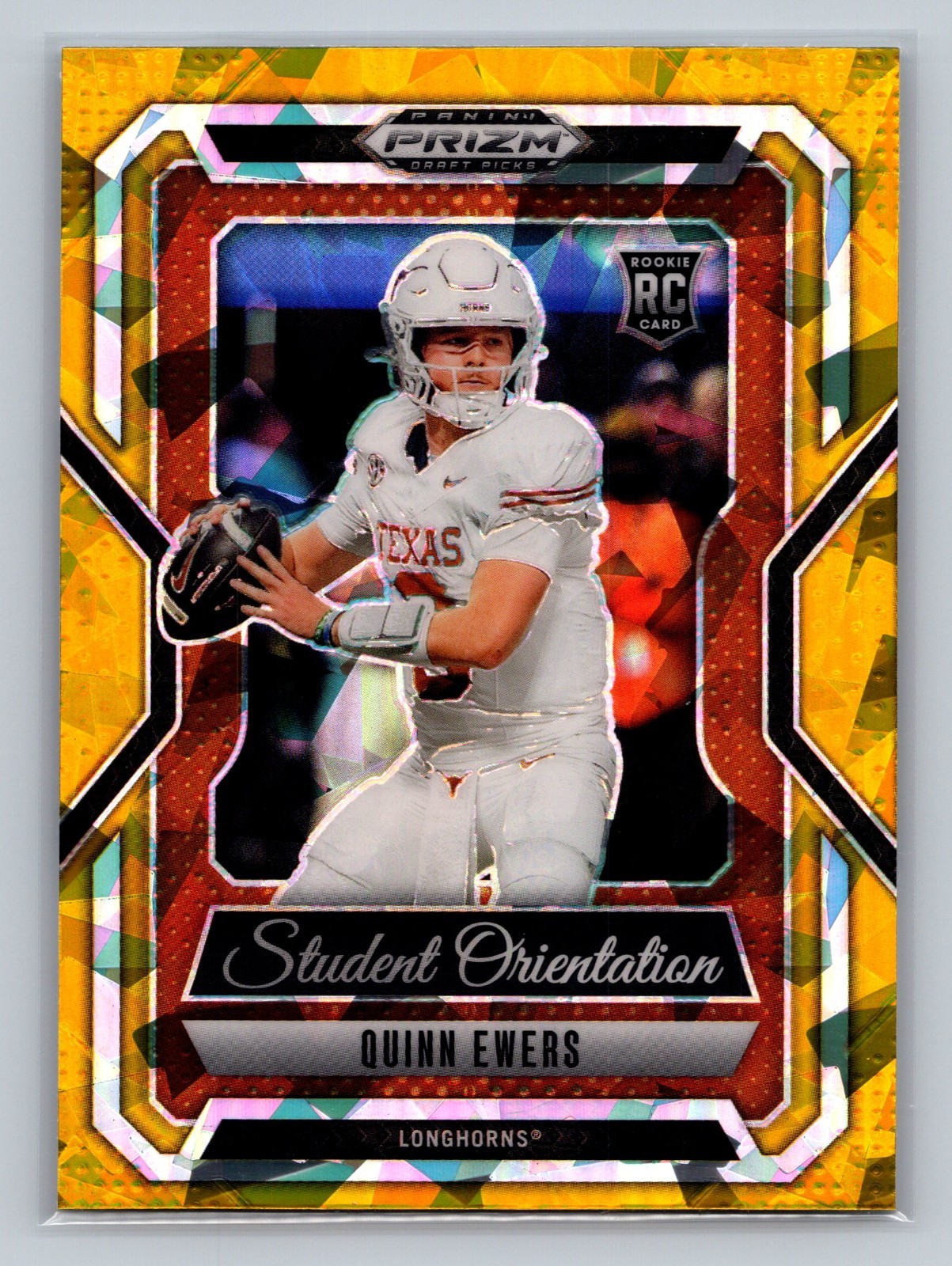 2025 Prizm Draft Picks - Student Orientation Quinn Ewers #6 Gold Ice Prizm (RC)