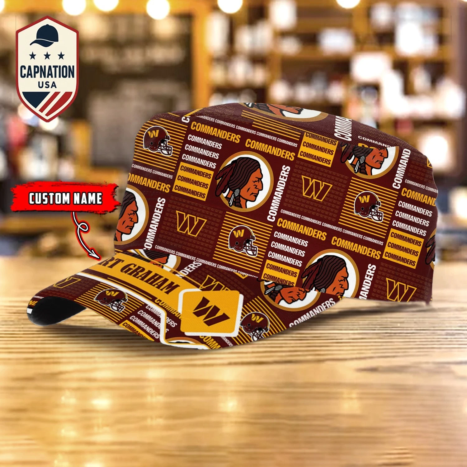 Washington-Commanders Custom Military Cap football Flat Cap Baseball Cap Gift For Men