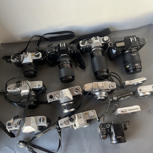 Lote de 14 cámaras digitales/películas mixtas con, piezas no probadas para reparar - Imagen 10 de 10