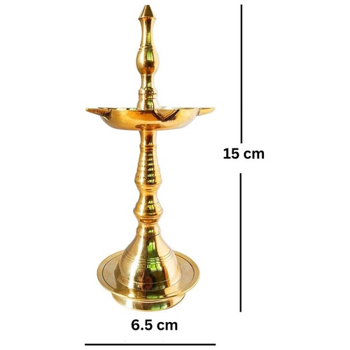 - Brass Fancy Kerala Diya - Oil Lamp for Pooja - Kerala Five face Samayi Oil ... - Picture 5 of 6
