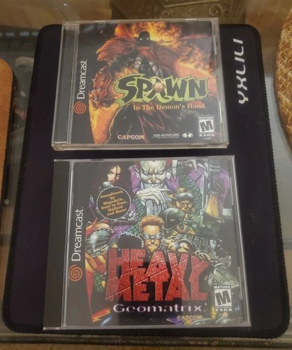 New ListingDreamcast lot, Spawn In the Demon's Hand and Heavy Metal Geomatrix cib