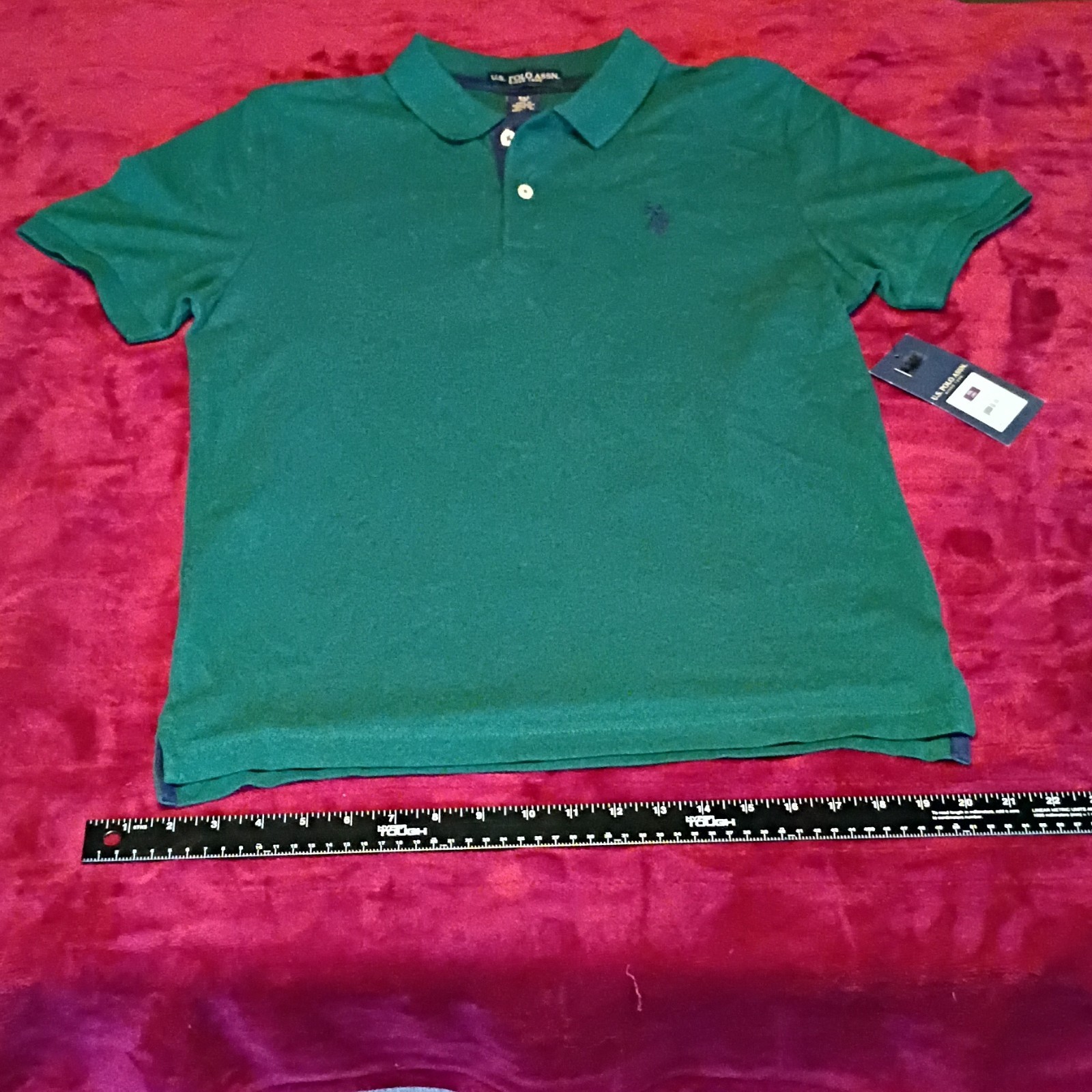 U.S. Polo Assn. Boys XXL (18) Green Embroidered Polo Shirt Short Sleeve (0182