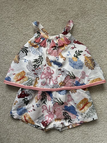 Tommy Bahama Girl's Toddler Size 18M Ocean Life Print Sleeveless Shorts Romper - Picture 13 of 14