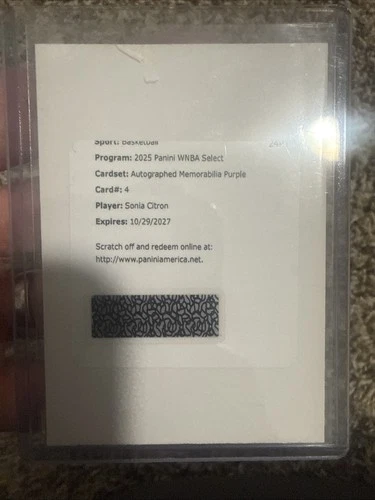 Sonia Citron 2025 Panini Select Sonia Citron #4 Auto