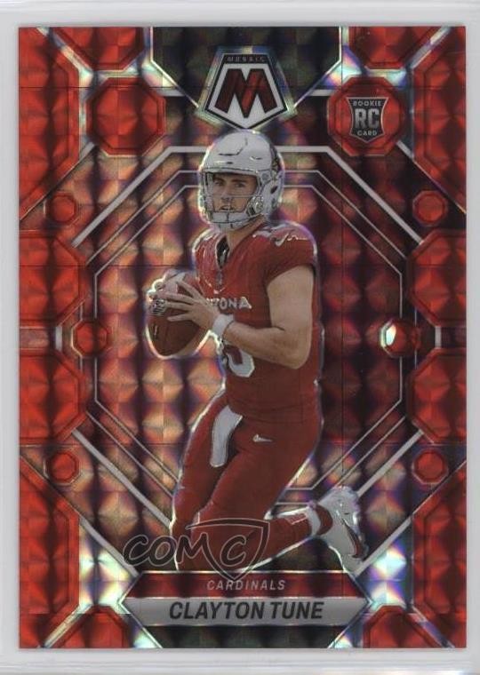 2023 Panini Mosaic Rookies Red Mosaic Prizm Clayton Tune #302 Rookie RC 0ks3