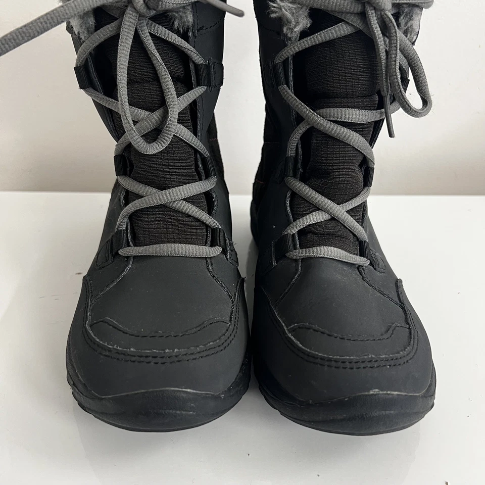 Botas de inverno Columbia Youth Girls Ice Maiden Lace II tamanho 3 preto rosa pele sintética - Imagem 4 de 4