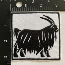 GOAT White and Black Embroidered Iron On Patch