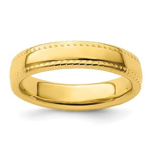 Authentic Sterling Silver Stackable Expressions Gold-plated Band Ring Size 6