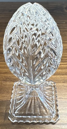 VTG Lead Crystal Egg Shaped Finial w/Pedestal - Paperweight/Decor/Bookend - 7” - Picture 10 of 12