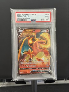 2023 POKEMON SWORD & SHIELD CROWN ZENITH #018 CHARIZARD V PSA 9
