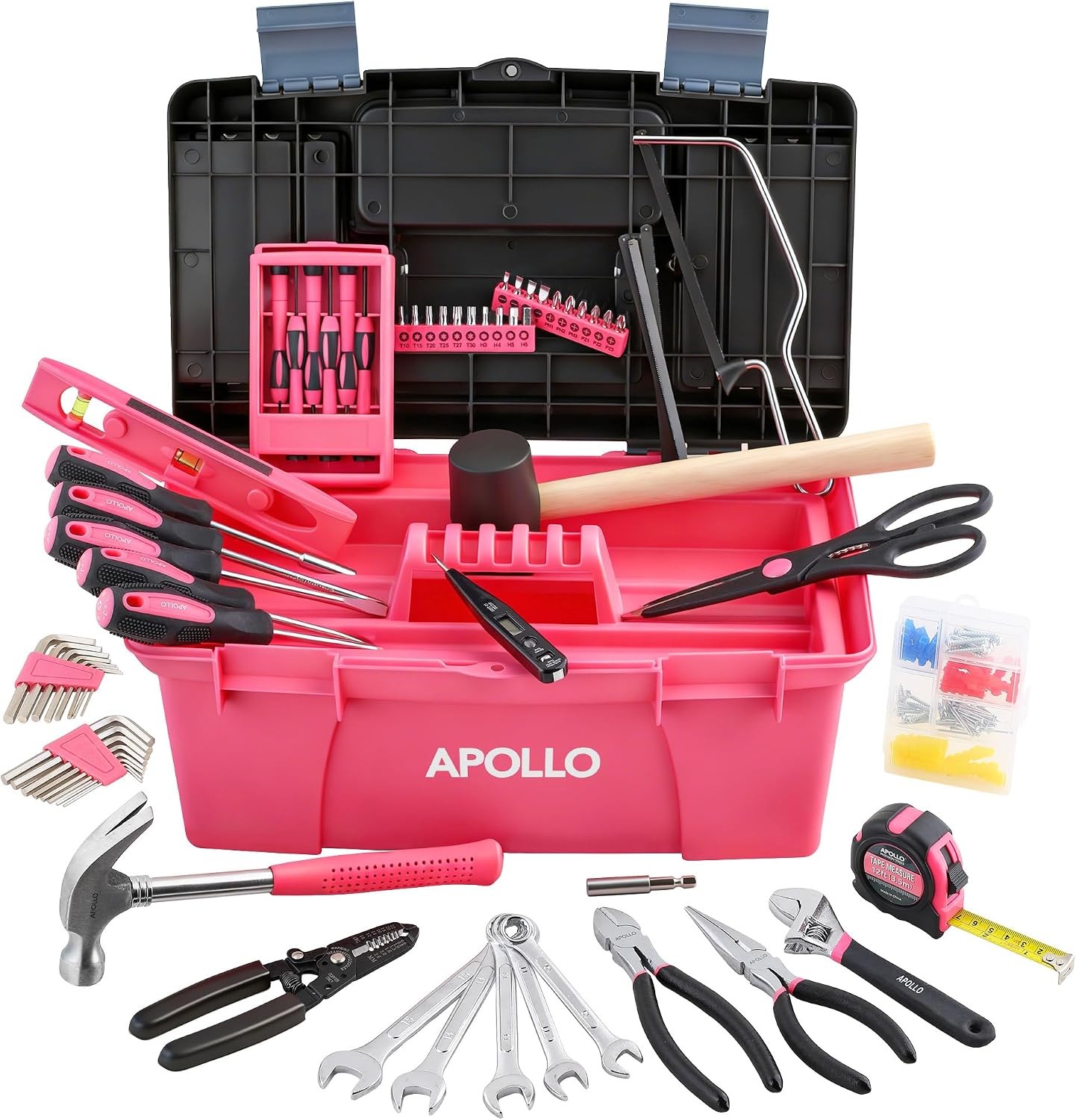 Apollo 170pc Pink Household Tool Kit