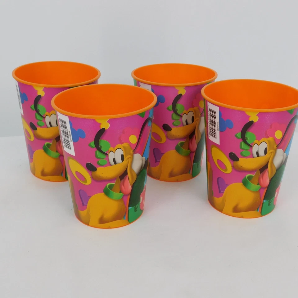批量 4 件 迪士尼 Hallmark 米老鼠会所 塑料派对杯 全新 无 PKG — 第 3/4 张图片