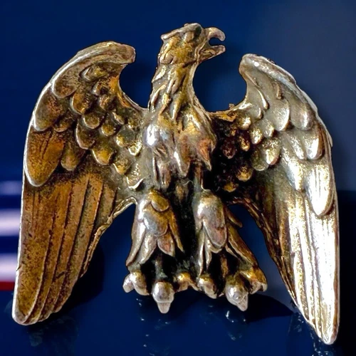 WWII Eagle Brooch Pin Silver Tone Vintage Patriotic Sweetheart Jewelry USA Bird