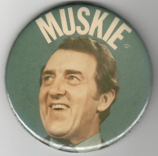 Larger Size Ed Muskie for President 1972 Political Campaign Pin