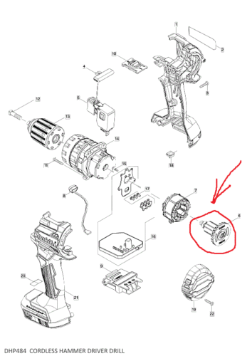 Genuine Makita Armature Rotor for DDF484 DHP484 619406-7 - Picture 2 of 2
