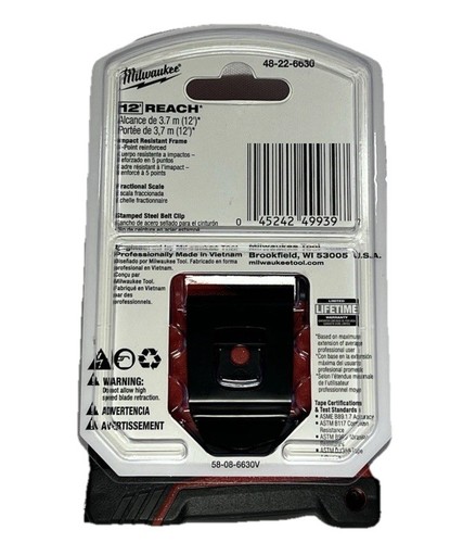 Milwaukee 48-22-6630 Compact Heavy Duty 30’ Foot Tape Measure 12’ Foot Reach - Picture 2 of 2