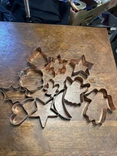 Vintage Mirro Aluminum Cookie Cutters Lot of 11 Copper Color