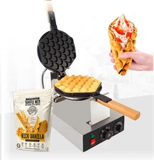 Waffle Maker, Stainless Steel Non Stick Electric Egg Cake Oven Puff Bread Maker 