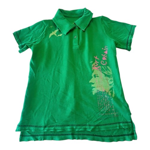 Kurt Cobain Birds Nirvana POLO T SHIRT MED TEE Girls Boys 100% Cotton Green Top - Picture 1 of 7